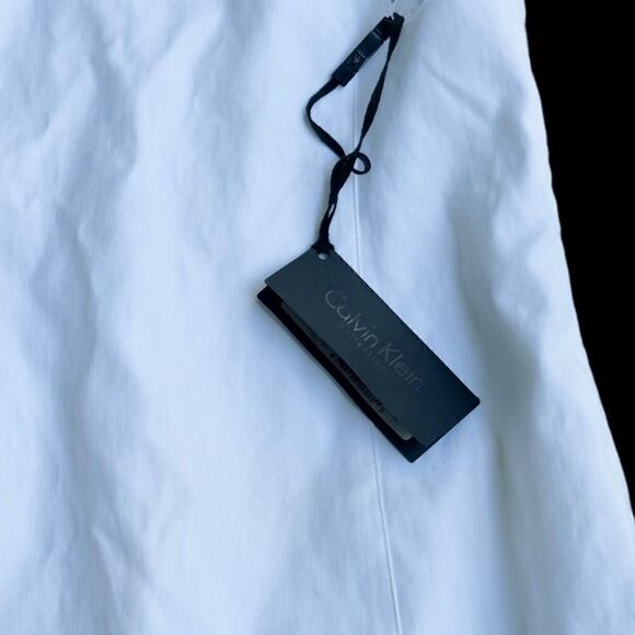 CALVIN KLEIN COLLECTION Made In Italy NWT White Cotton Spandex Bodycon Fitted Dr - Picture 8 of 16